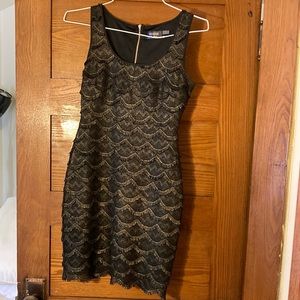 Cocktail dress - GUESS size 2 - black/gold accents